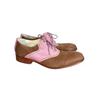 Cole Haan Nike Air Saddle Oxford Lace Up Brown/ Purple Leather Shoes-Men’s Sz 12